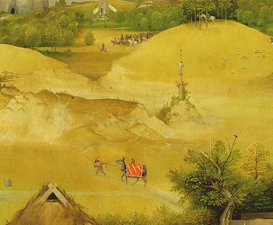 De aanbidding der wijzen, detail van achtergrondfiguren (detail)